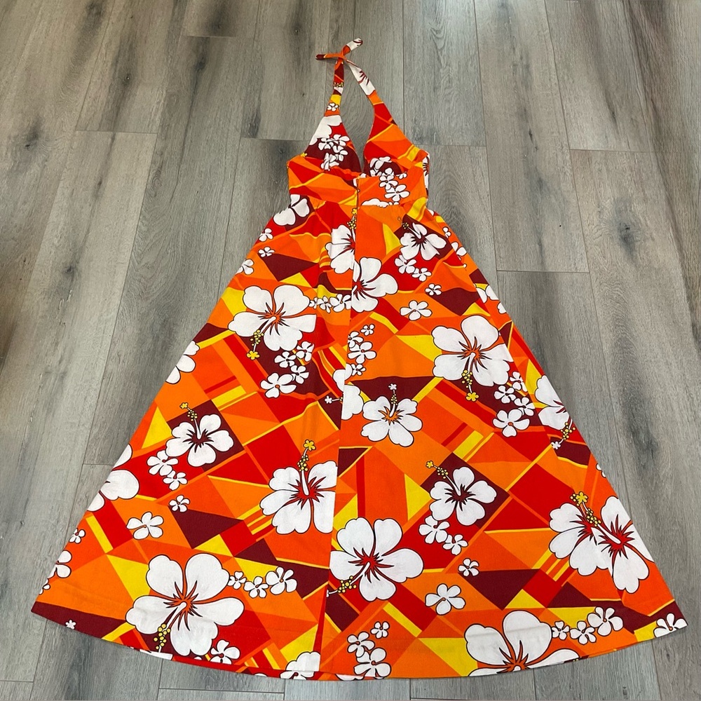 Hukilau Vintage Hawaiian Maxi Halter Dress. Sz 6. - Picture 5 of 10